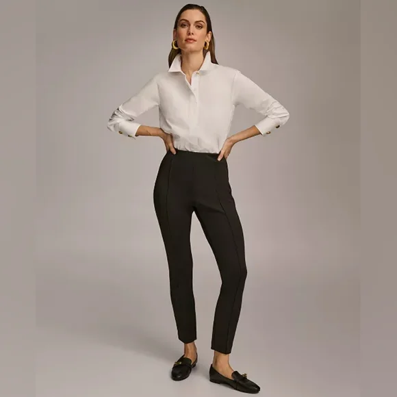 Donna Karan High Rise Slim Stretch Slacks Trousers - Picture 5 of 14